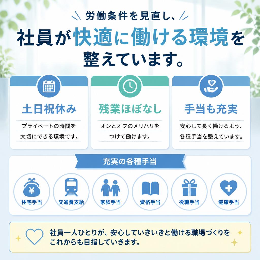 充実した労働条件と手当